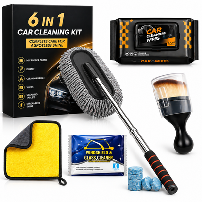 Premium 6-in-1 Microfiber Car Cleaning Kit – 50% OFF